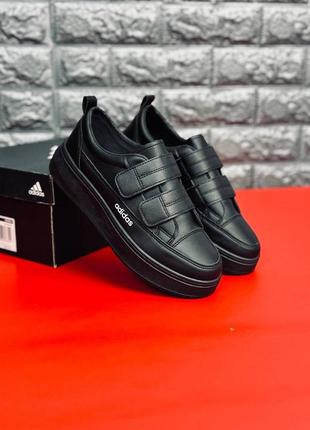Adidas женские кроссовки черные на липучках размеры 36-41