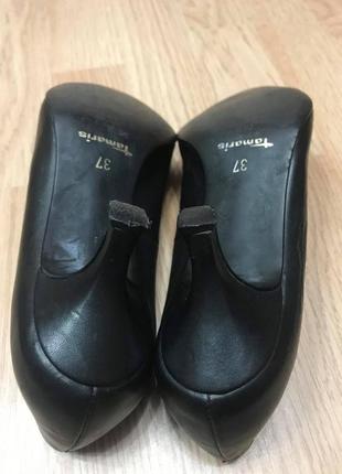 Туфли модельные tamaris натуральная кожа лодочки р.37/37,5 ст.24,5-24см10 фото