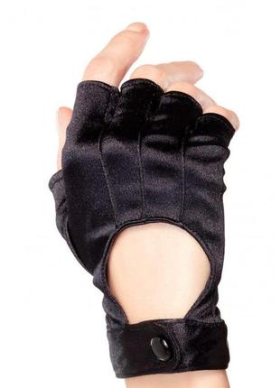 Перчатки без пальцев черные leg avenue fingerless motercycle gloves o/s  китти3 фото