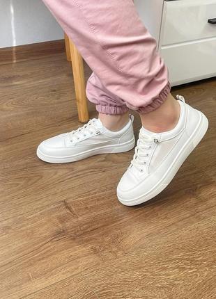 Белые кеды кроссовки для девочки