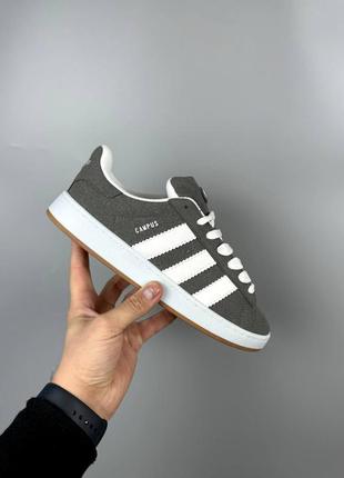 Adidas campus grey white кросівки адідас кампус замша