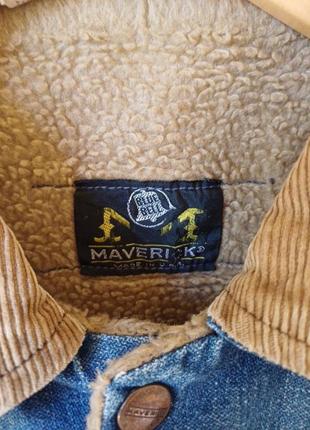 Куртка джинсова з 70 х років вінтажна vintage з вельветовим коміром з флісовою підкладкою 
maverick size 40 made in u.s.a2 фото