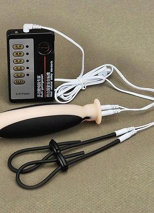 Электро секс кольцо для пениса + большая силиконовая пробка китти