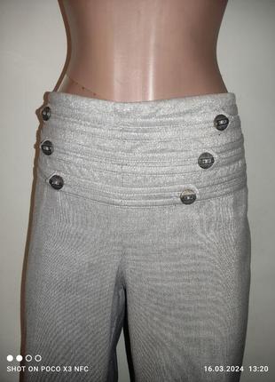 Люкс италия 14/42 широкие штаны брюки женские серые6 фото