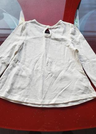 Tu блузка хлопковая с длинными рукавами лонгслив девочке 2-3г 92-98см2 фото