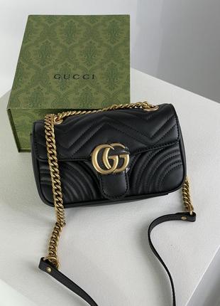 Сумка gucci marmont mini shoulder bag, gold hardware