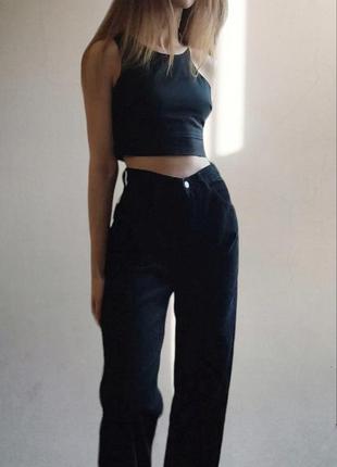 Нові чорні джинси straight з щільного котону gravity jeanswear1 фото