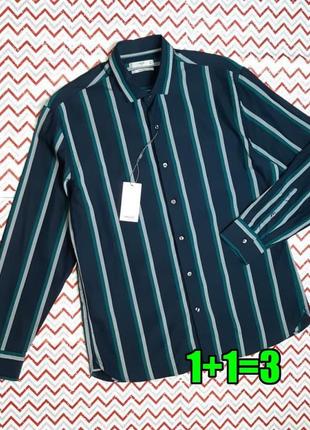 😉1+1=3 фирменная новая темно-синяя рубашка mango regular fit, размер 46 - 48