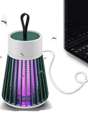 Знищувач комах mosquito killing lamp yg-002 від usb з led підсвічуванням зелений2 фото