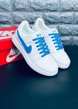 Nike force подростковые/ мужские белые с синим на каждый день размеры 36-451 фото