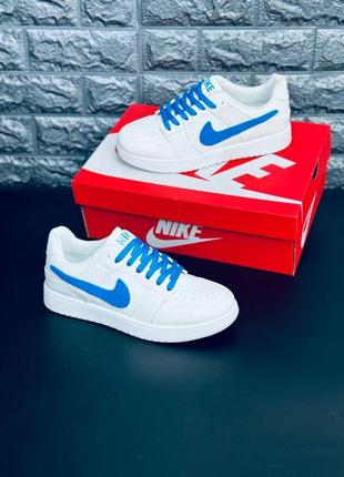 Nike force подростковые/ мужские белые с синим на каждый день размеры 36-453 фото