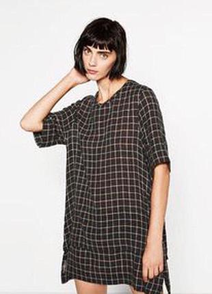 Платье туника в клетку zara zara