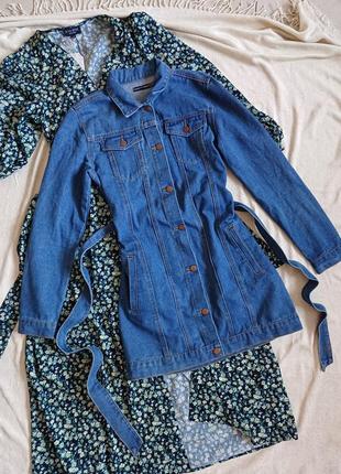 Плаття-сорочка джинсове на ґудзиках куртка-сорочка з поясом міні