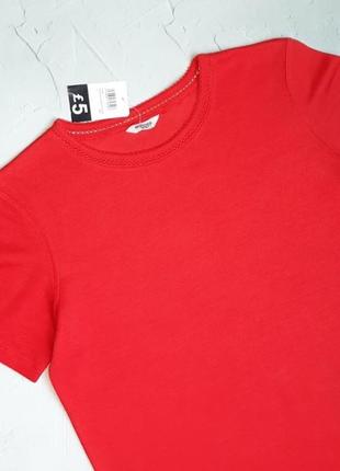 🎁1+1=3 новая красная яркая футболка в рубчик editions, размер 50 - 523 фото
