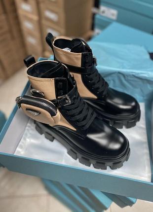 Ботинки boots zip pocket black nude beige черевики6 фото