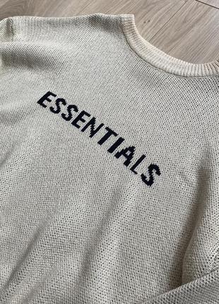 Молочный свитер essentials fear of god1 фото