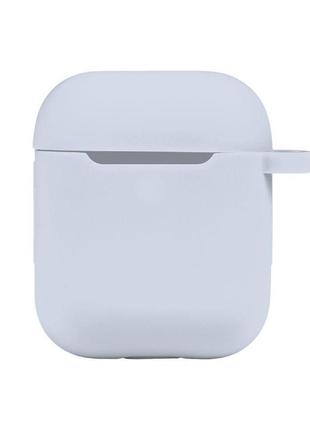 Чехол с карабином silicone case airpods 1 / airpods 2 sky blue