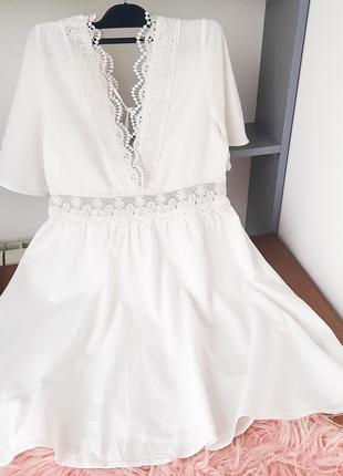 Красивое летнее платье с кружевом с открытой спинкой, размер л1 фото