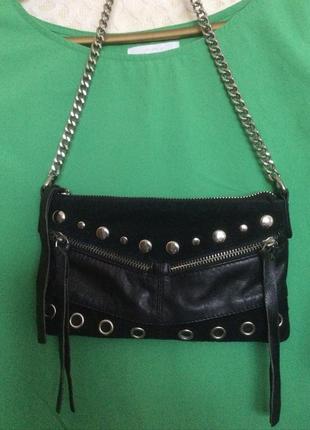Молодежная стильная кожаная сумочка элитного английского бренда suzy smith.1 фото