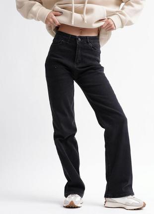 Черные джинсы с высокой посадкой2 фото
