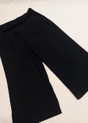 Розкішні чорні брюки кюлоты штани вільного крою3 фото