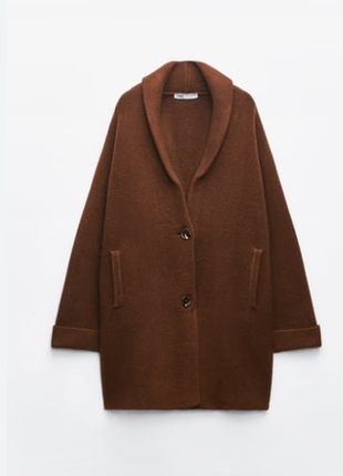 Трикотажне пальто zara, розмір с4 фото