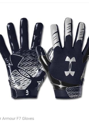 Перчатки рефлективнi футбольні голкиперські оригінальні under armour f7 football gloves3 фото