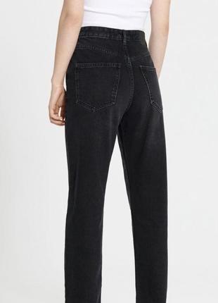 Черные прямые джинсы sinsay, графические джинсы трубы, мом3 фото