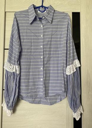 Оригинальная блузка с прошвой1 фото