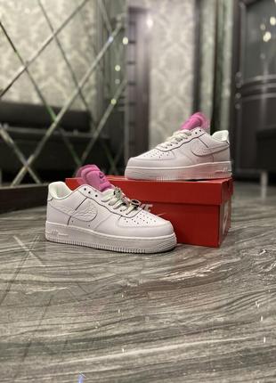 Кроссовки женские    force 1 lx white lace pink1 фото