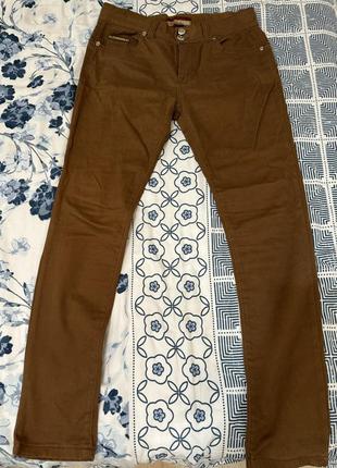 Джинсы коричневые mercedes jeans, на размер 39/м1 фото