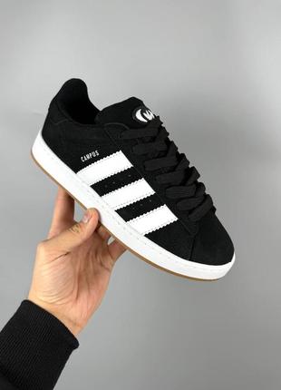 Кроссовки adidas campus black white gum2 фото