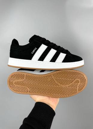 Кроссовки adidas campus black white gum6 фото