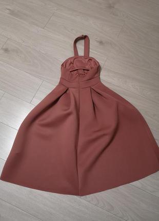 Нарядное вечернее платье, коктейльное платье, платье zara, бежевое платье с обемной юбкой, платье h&m8 фото