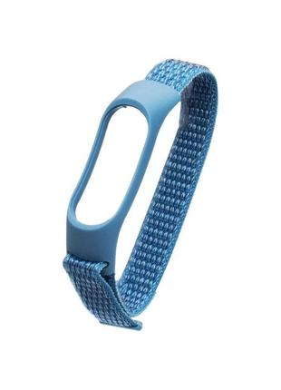 Ремешок текстильная застежка xiaomi mi band 4/ mi band 3 nylon синий