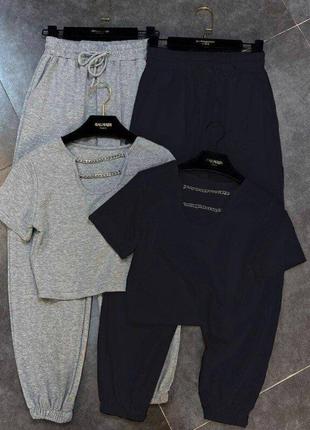 Жіночий костюм двійка футболка джоггери. 42-46рр. женский костюм двойка 00110 гф7 фото