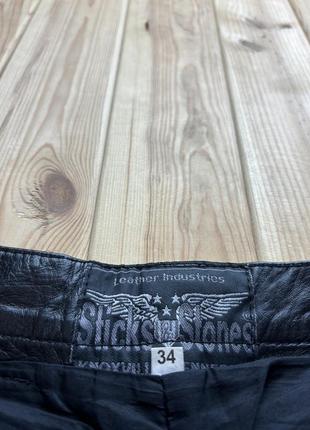 Кожаные брюки sticks stones biker leather pants