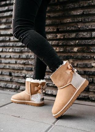 Женские угги "ugg mini bailey bow ii"7 фото