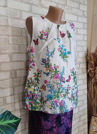 Фірмова dorothy perkins легка стильна блуза зі 100% бавовни в метеликах, розмір 2-3хл3 фото