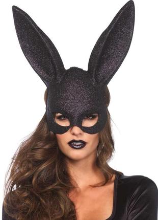 Leg avenue glitter masquerade rabbit mask black 18+