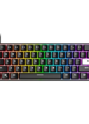 Игровая беспроводная механическая клавиатура fantech maxfit 61 mk857 frost blue clicky switch bluetooth 2.4 гц