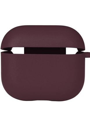 Чехол с микрофиброю silicone case airpods 3 maroon