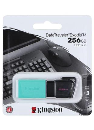 Флешка юсб king dt exodia m 256gb usb flash drive 3.2 black / teal