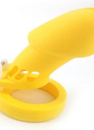 Мужское силиконовое устройство целомудрия cb-6000 silicone yellow 18+