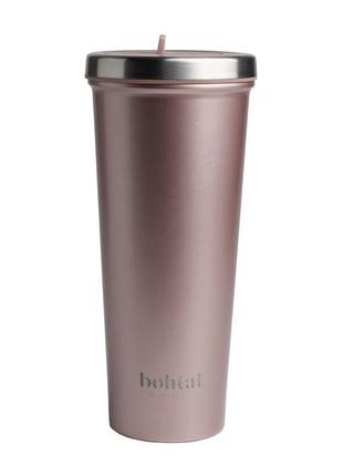 Спортивная бутылка для воды bohtal insulated tumbler rose gold (750 ml), smartshake 18+1 фото