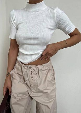 Футболка топ в рубчик cropp