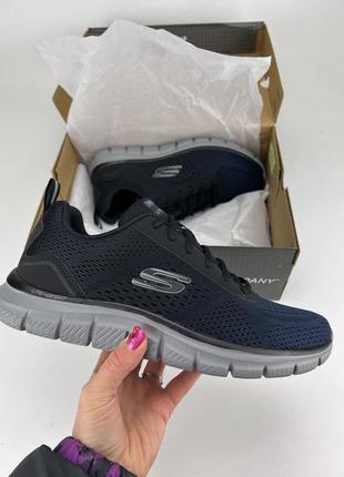 Кросівки skechers track 232399 nvbk, оригінальні кросівки скейчерс чоловічі сині