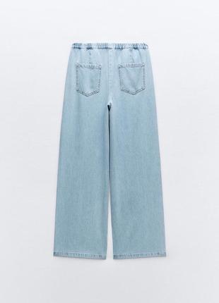 Літні джинси на високій посадці на шнурівці джогери wide-leg zara5 фото