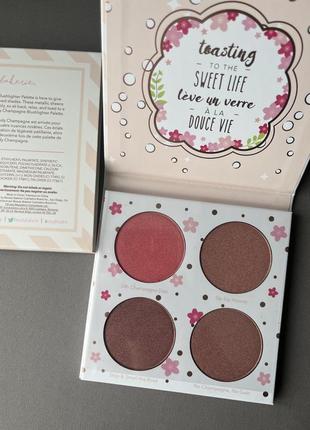 Палетка румʼян beauty bakerie cotton candy champagne blush palette 4 shades matte + metallic