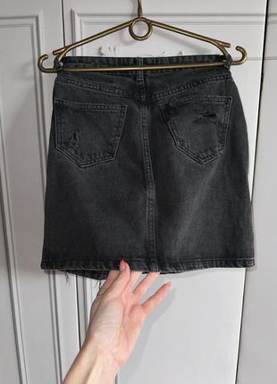 Стильна джинсова міні спідниця на високій посадці3 фото